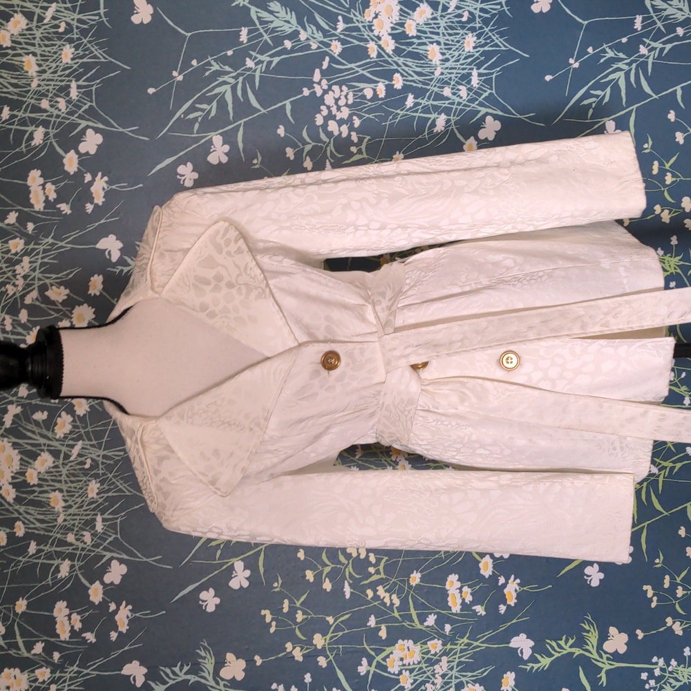Cynthia Rowley White Animal Print Blazer